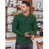 COOFANDY Men’s Knit Polo Shirts Long Sleeve Sweater Polo Lightweight Fashion Casual Collared T Shirts(Green)