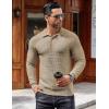 COOFANDY Men’s Knit Polo Shirts Long Sleeve Sweater Polo Lightweight Fashion Casual Collared T Shirts(Khaki)