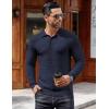 COOFANDY Men’s Knit Polo Shirts Long Sleeve Sweater Polo Lightweight Fashion Casual Collared T Shirts(Navy Blue)