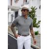 COOFANDY Mens Knit Polo Shirts Short Sleeve Ribbed Textured Polo Shirt Lightweight Casual Golf Shirts Collared T Shirt(Dark Gray)