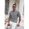COOFANDY Mens Knit Polo Shirts Short Sleeve Ribbed Textured Polo Shirt Lightweight Casual Golf Shirts Collared T Shirt(Dark Gray)