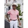 COOFANDY Mens Knit Polo Shirts Short Sleeve Ribbed Textured Polo Shirt Lightweight Casual Golf Shirts Collared T Shirt(Dark Pink)