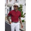 COOFANDY Mens Knit Polo Shirts Short Sleeve Ribbed Textured Polo Shirt Lightweight Casual Golf Shirts Collared T Shirt(Wine Red)