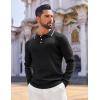 COOFANDY Mens Knit Polo Sweaters Long Sleeve Vintage Polos Casual Dress Pullover Old Money Tops(Black)
