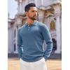 COOFANDY Mens Knit Polo Sweaters Long Sleeve Vintage Polos Casual Dress Pullover Old Money Tops(Blue)