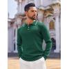 COOFANDY Mens Knit Polo Sweaters Long Sleeve Vintage Polos Casual Dress Pullover Old Money Tops(Dark Green)