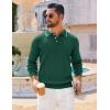COOFANDY Mens Knit Polo Sweaters Long Sleeve Vintage Polos Casual Dress Pullover Old Money Tops(Dark Green)