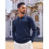 COOFANDY Mens Knit Polo Sweaters Long Sleeve Vintage Polos Casual Dress Pullover Old Money Tops(Navy Blue)