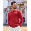 COOFANDY Mens Knit Polo Sweaters Long Sleeve Vintage Polos Casual Dress Pullover Old Money Tops(Red)