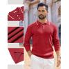 COOFANDY Mens Knit Polo Sweaters Long Sleeve Vintage Polos Casual Dress Pullover Old Money Tops(Red)