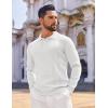 COOFANDY Mens Knit Polo Sweaters Long Sleeve Vintage Polos Casual Dress Pullover Old Money Tops(White)