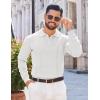 COOFANDY Mens Knit Polo Sweaters Long Sleeve Vintage Polos Casual Dress Pullover Old Money Tops(White)
