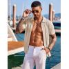 COOFANDY Men’s Knit Shirts Short Sleeve Button Down Polo Shirt Fashion Casual Summer Beach Shirts(Classic Apricot & White)