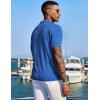 COOFANDY Men’s Knit Shirts Short Sleeve Button Down Polo Shirt Fashion Casual Summer Beach Shirts(Royal Blue)