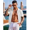 COOFANDY Men’s Knit Shirts Short Sleeve Button Down Polo Shirt Fashion Casual Summer Beach Shirts(White)
