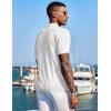 COOFANDY Men’s Knit Shirts Short Sleeve Button Down Polo Shirt Fashion Casual Summer Beach Shirts(White)