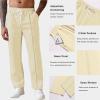 COOFANDY Men’s Knit Sweatpants Lightweight Open Bottom Casual Pants Drawstring Jogger Yoga Pants with Pockets(Beige)