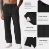 COOFANDY Men’s Knit Sweatpants Lightweight Open Bottom Casual Pants Drawstring Jogger Yoga Pants with Pockets(Black)