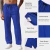 COOFANDY Men’s Knit Sweatpants Lightweight Open Bottom Casual Pants Drawstring Jogger Yoga Pants with Pockets(Blue)