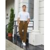 COOFANDY Men’s Knit Sweatpants Lightweight Open Bottom Casual Pants Drawstring Jogger Yoga Pants with Pockets(Brown)