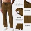 COOFANDY Men’s Knit Sweatpants Lightweight Open Bottom Casual Pants Drawstring Jogger Yoga Pants with Pockets(Brown)