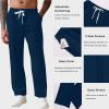 COOFANDY Men’s Knit Sweatpants Lightweight Open Bottom Casual Pants Drawstring Jogger Yoga Pants with Pockets(Dark Blue)