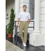 COOFANDY Men’s Knit Sweatpants Lightweight Open Bottom Casual Pants Drawstring Jogger Yoga Pants with Pockets(Khaki)