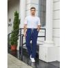 COOFANDY Men’s Knit Sweatpants Lightweight Open Bottom Casual Pants Drawstring Jogger Yoga Pants with Pockets(Navy Blue)