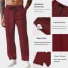 COOFANDY Men’s Knit Sweatpants Lightweight Open Bottom Casual Pants Drawstring Jogger Yoga Pants with Pockets(Wine Red)