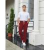 COOFANDY Men’s Knit Sweatpants Lightweight Open Bottom Casual Pants Drawstring Jogger Yoga Pants with Pockets(Wine Red)