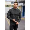 COOFANDY Men’s Knitted Hoodies Pullover Casual Long Sleeve Turtleneck Sweaters(Black)