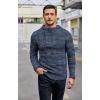 COOFANDY Men’s Knitted Hoodies Pullover Casual Long Sleeve Turtleneck Sweaters(Blue)