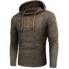 COOFANDY Men’s Knitted Hoodies Pullover Casual Long Sleeve Turtleneck Sweaters(Brown)