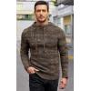 COOFANDY Men’s Knitted Hoodies Pullover Casual Long Sleeve Turtleneck Sweaters(Brown)