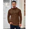 COOFANDY Men’s Knitted Hoodies Pullover Casual Long Sleeve Turtleneck Sweaters(Caramel)