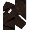 COOFANDY Men’s Knitted Hoodies Pullover Casual Long Sleeve Turtleneck Sweaters(Dark Brown)