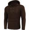 COOFANDY Men’s Knitted Hoodies Pullover Casual Long Sleeve Turtleneck Sweaters(Dark Brown)