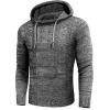 COOFANDY Men’s Knitted Hoodies Pullover Casual Long Sleeve Turtleneck Sweaters(Grey)