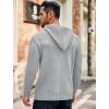 COOFANDY Men’s Knitted Hoodies Pullover Casual Long Sleeve Turtleneck Sweaters(Light Gray)