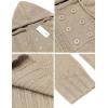 COOFANDY Men’s Knitted Hoodies Pullover Casual Long Sleeve Turtleneck Sweaters(Light Khaki)