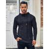 COOFANDY Men’s Knitted Hoodies Pullover Casual Long Sleeve Turtleneck Sweaters(New Blue)