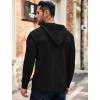 COOFANDY Men’s Knitted Hoodies Pullover Casual Long Sleeve Turtleneck Sweaters(Pure Black)