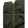COOFANDY Men’s Knitted Turtleneck Sweater Long Sleeve Slim Fit Designer Shawl Collar Pullover(A- Army Green)