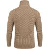 COOFANDY Men’s Knitted Turtleneck Sweater Long Sleeve Slim Fit Designer Shawl Collar Pullover(A– Khaki)