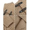 COOFANDY Men’s Knitted Turtleneck Sweater Long Sleeve Slim Fit Designer Shawl Collar Pullover(A– Khaki)