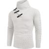 COOFANDY Men’s Knitted Turtleneck Sweater Long Sleeve Slim Fit Designer Shawl Collar Pullover(A- Pure White)