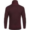 COOFANDY Men’s Knitted Turtleneck Sweater Long Sleeve Slim Fit Designer Shawl Collar Pullover(A- Wine Red)