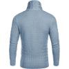 COOFANDY Men’s Knitted Turtleneck Sweater Long Sleeve Slim Fit Designer Shawl Collar Pullover(Light Blue)