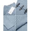 COOFANDY Men’s Knitted Turtleneck Sweater Long Sleeve Slim Fit Designer Shawl Collar Pullover(Light Blue)