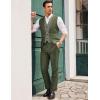 COOFANDY Men’s Layered Suit Vest Business Dress Vests Formal Wedding Waistcoat Slim Fit(Army Green)